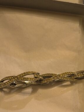 Napier Yellow Crystal Twisted Link Bracelet - Women's Jewelry